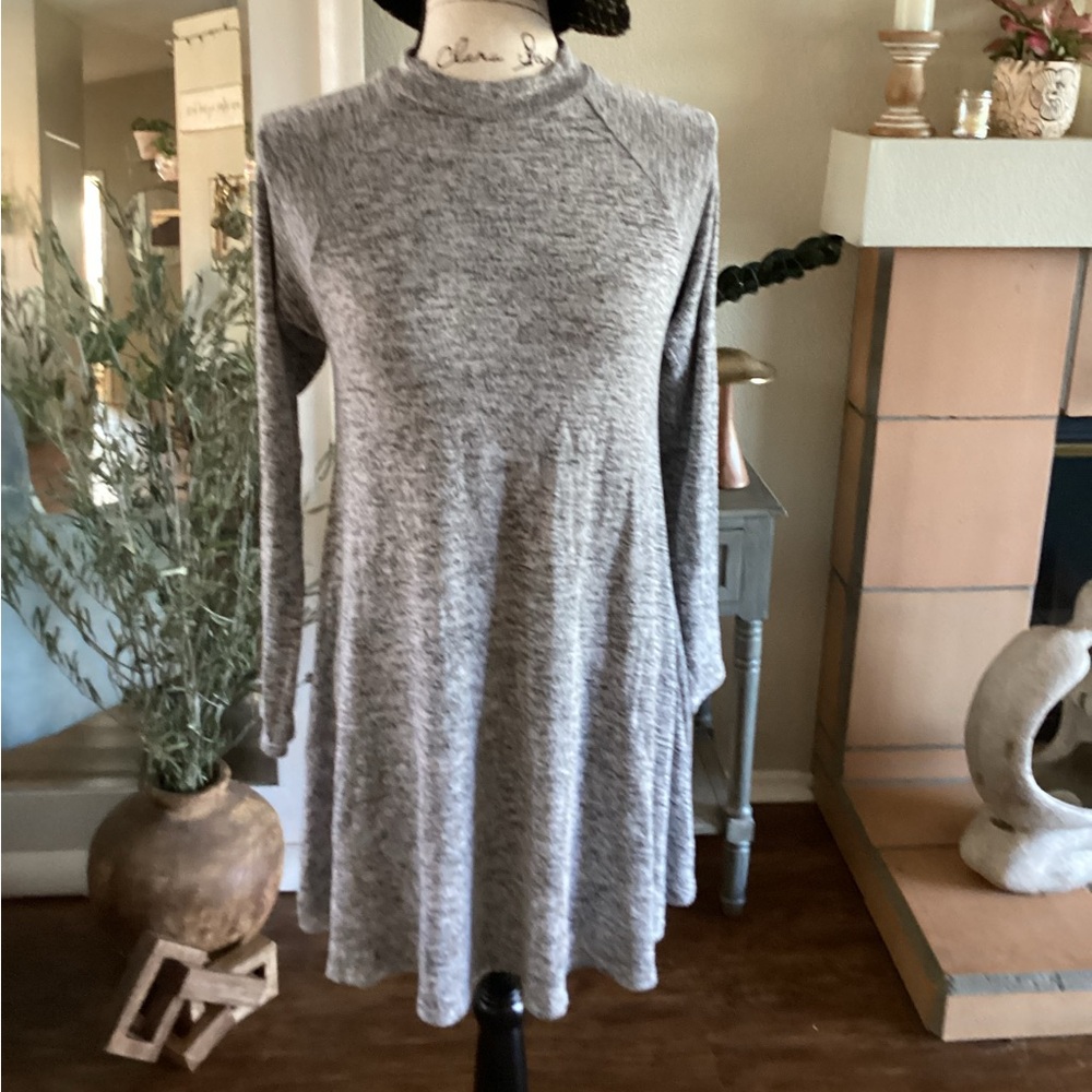& Other Stories Heather Gray Long Sleeve Dress